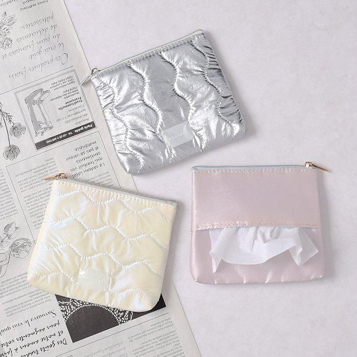 オーロラカラー×なみなみキルティング｜ティッシュポーチ