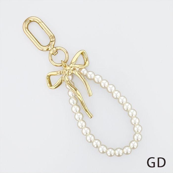 パールビーズ×メタルリボン｜チャーム｜フラワーリングオンラインストア