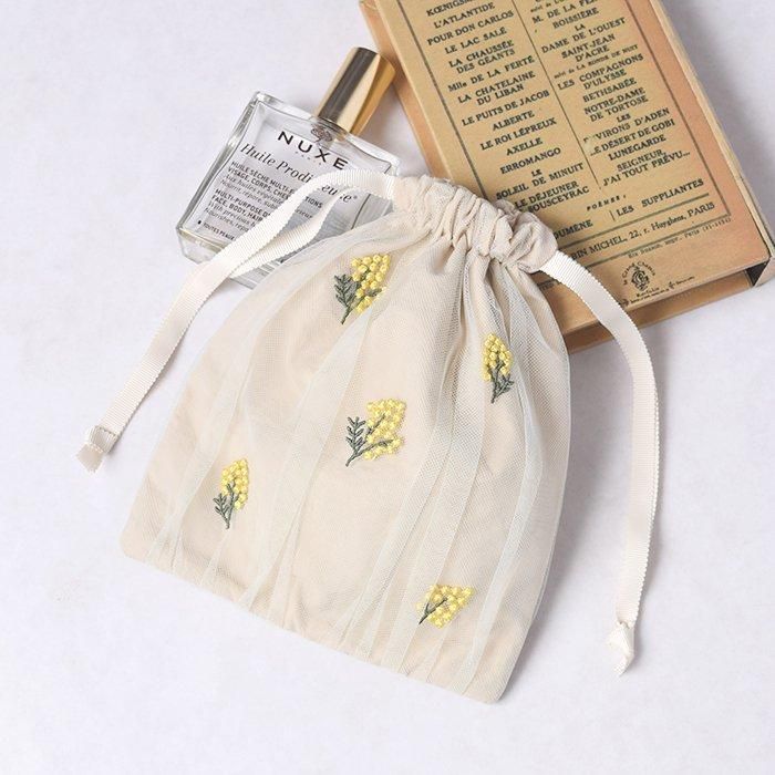 【関税 送料無料】POLLINI フラワー刺繍 ミュール CSK542404 刺繍キット yulaのこころ躍る草花刺繍 巾着「可憐な