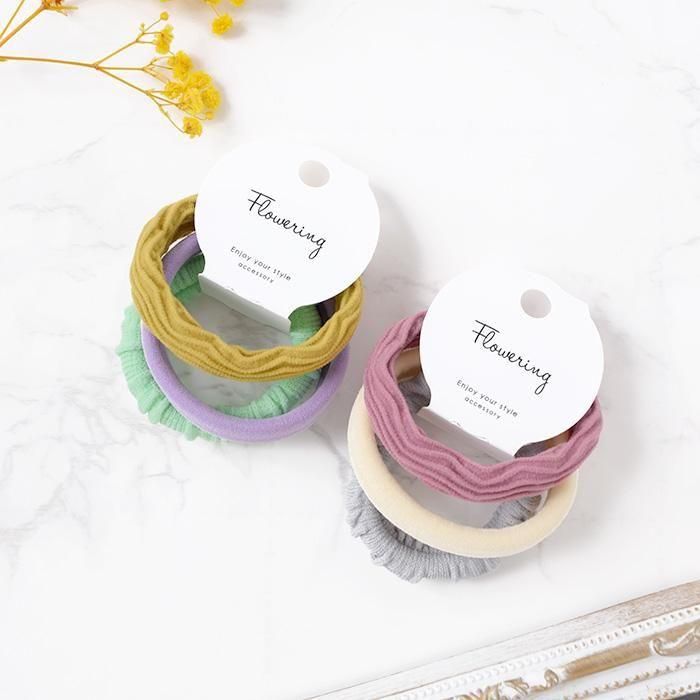 じゃらじゃら  ヘアゴム  モーブフラワー♡ もこもこファー｜セットヘアゴム｜フラワーリングオンラインストア