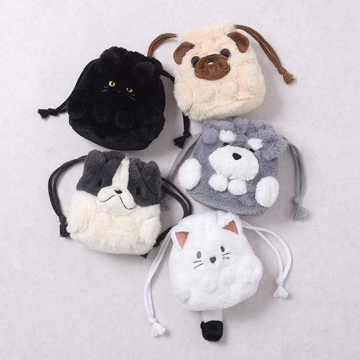 もふもふアニマル｜巾着｜フラワーリングオンラインストア