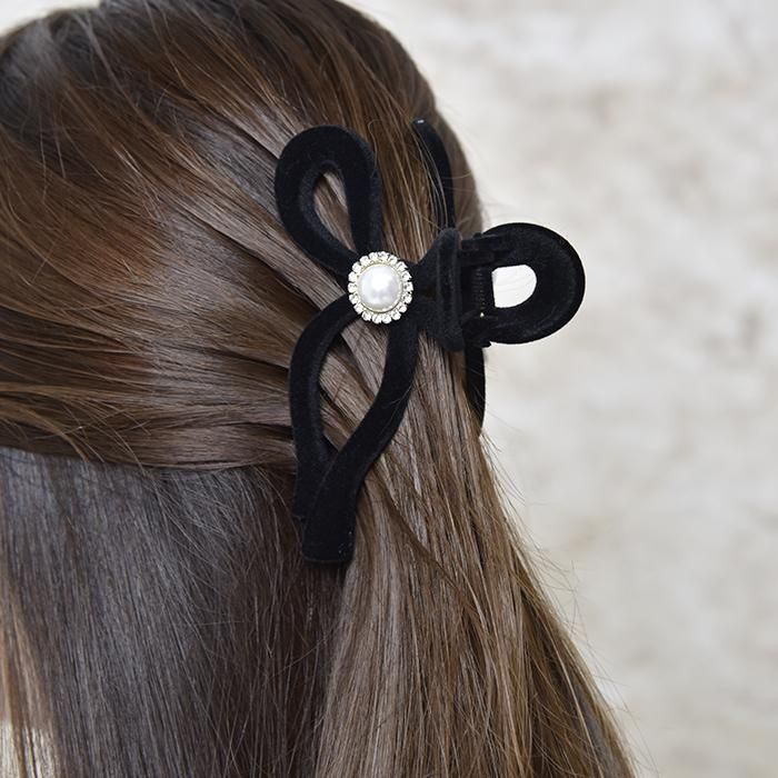 ブラックリボン ヘアアクセサリー 花柄 楽天市場】ヘアアクセサリー リボン 黒（モチーフ花