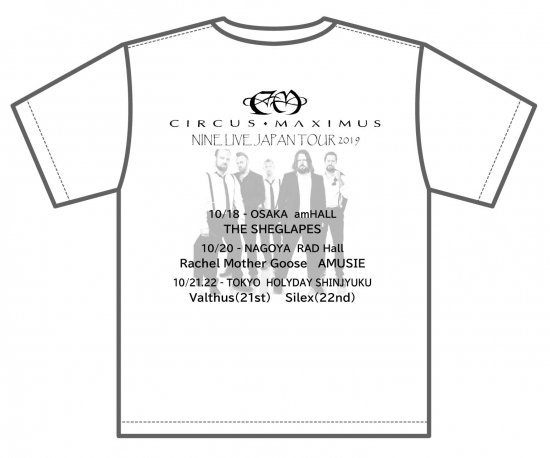 CIRCUS MAXIMUS / オフィシャル・ツアーTシャツ【⑤】『NINE』(白) - DISK HEAVEN