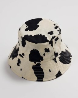 BUCKET HAT　COW-BLACK AND WHITE