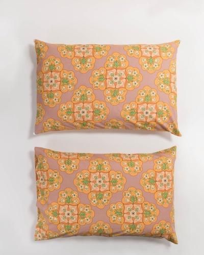 PILLOW CASE SET of 2MEDALLION FLORAL