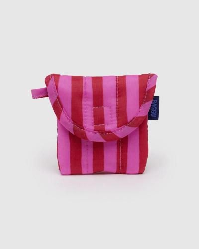 PUFFY EARBUDS CASE ピンク&レッドペイントストライプ