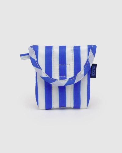 PUFFY EARBUDS CASE ブルーペイントストライプ