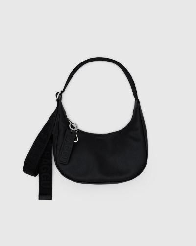 SMALL RECYCLED LEATHER CRESCENT BAG ブラック