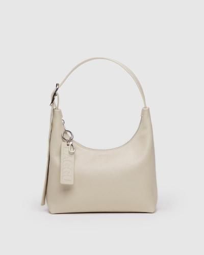 MINI RECYCLED LEATHER SHOULDER BAG STONE