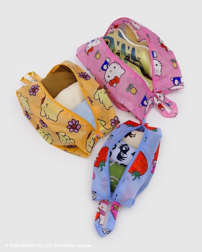 3D ZIP SET Hello Kitty and Friends Florals - BAGGU Japan