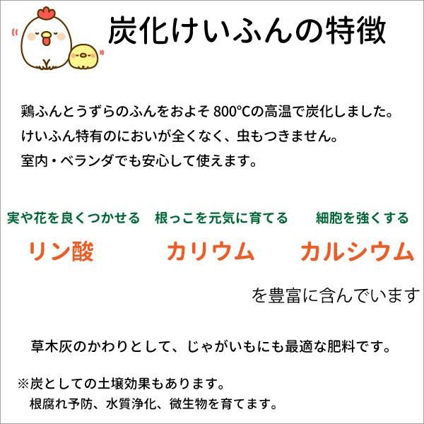 炭化けいふん 約3kg 有機肥料 におわない まきやすい 元肥 追肥 寒肥に使える 花実樹 果樹とガーデニングの専門店