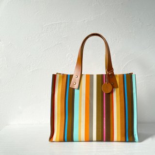 Multi stripe<br>tote bag(L)