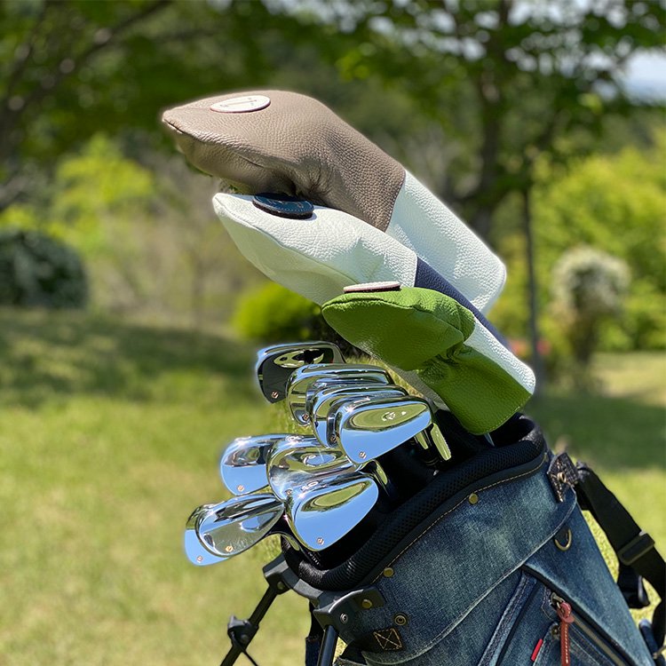 Lahella golf L-547 バイカラー イタリアンレザーヘッドカバー PT用 日本製 本革