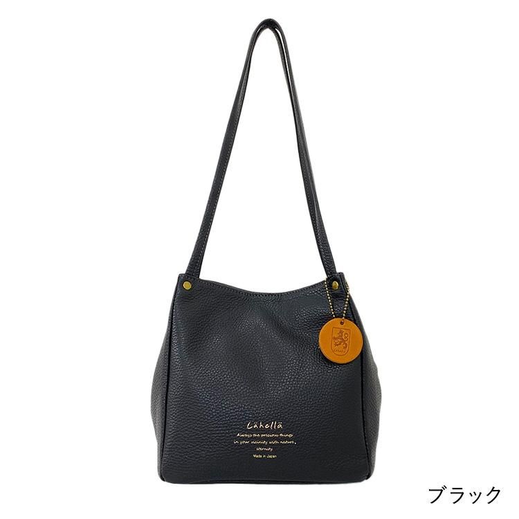 Lahella golf ブラックレザートートバッグ