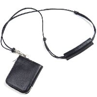 THE WONDER LUST ザ ワンダーラスト | L-ZIP MINI WALLET with strap - BLACK