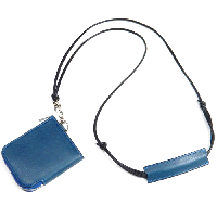 THE WONDER LUST ザ ワンダーラスト | L-ZIP MINI WALLET with strap - BLUE